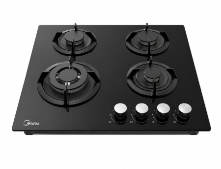 כיריים גז MIDEA – 4 מבערים – זכוכית שחורה