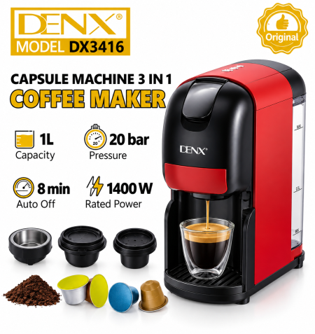 מכונת אספרסו 3 ב־1 - DENIX